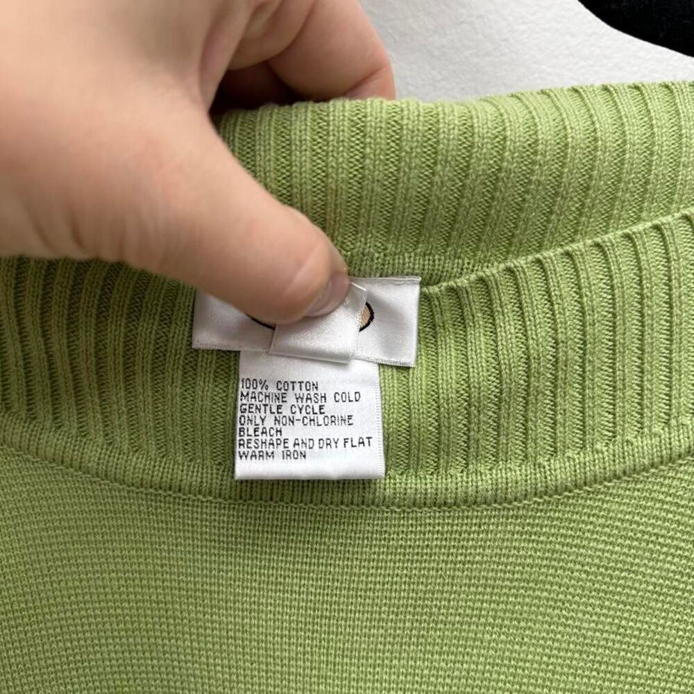Pistachio Green Cotton Ribbed Sweater - Picture 6 of 8